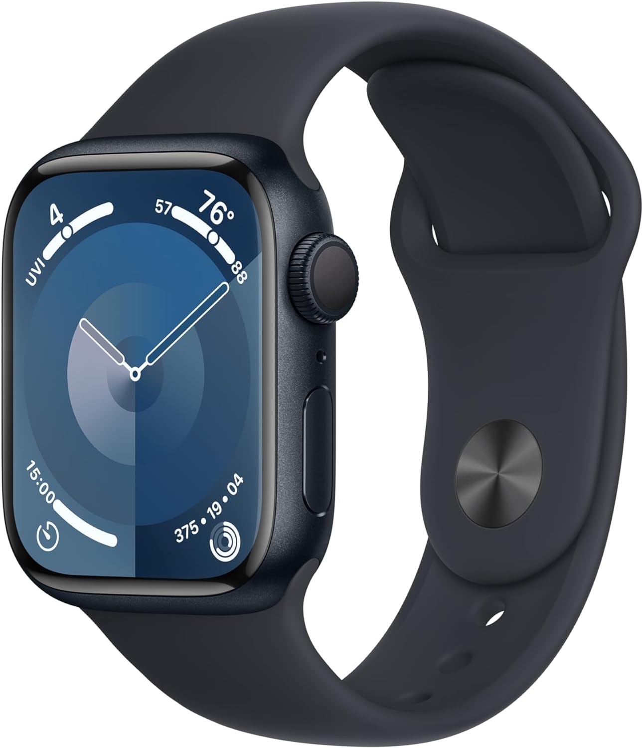 Apple Watch Series 9 [GPS 41mm] Midnight Aluminum Case with Midnight Sport Band S/M.