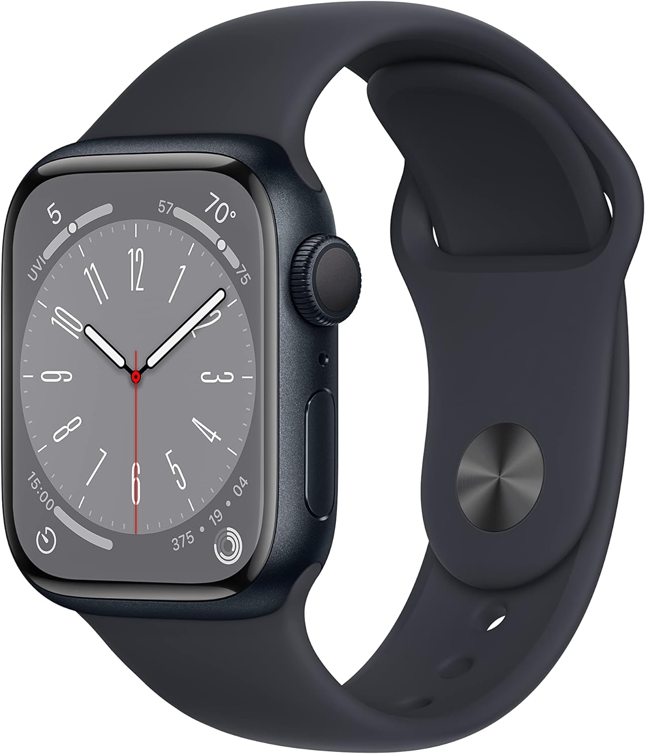 Apple Watch Series 8 GPS, 41mm Midnight Aluminum Case with Midnight Sport Band, Small/Medium